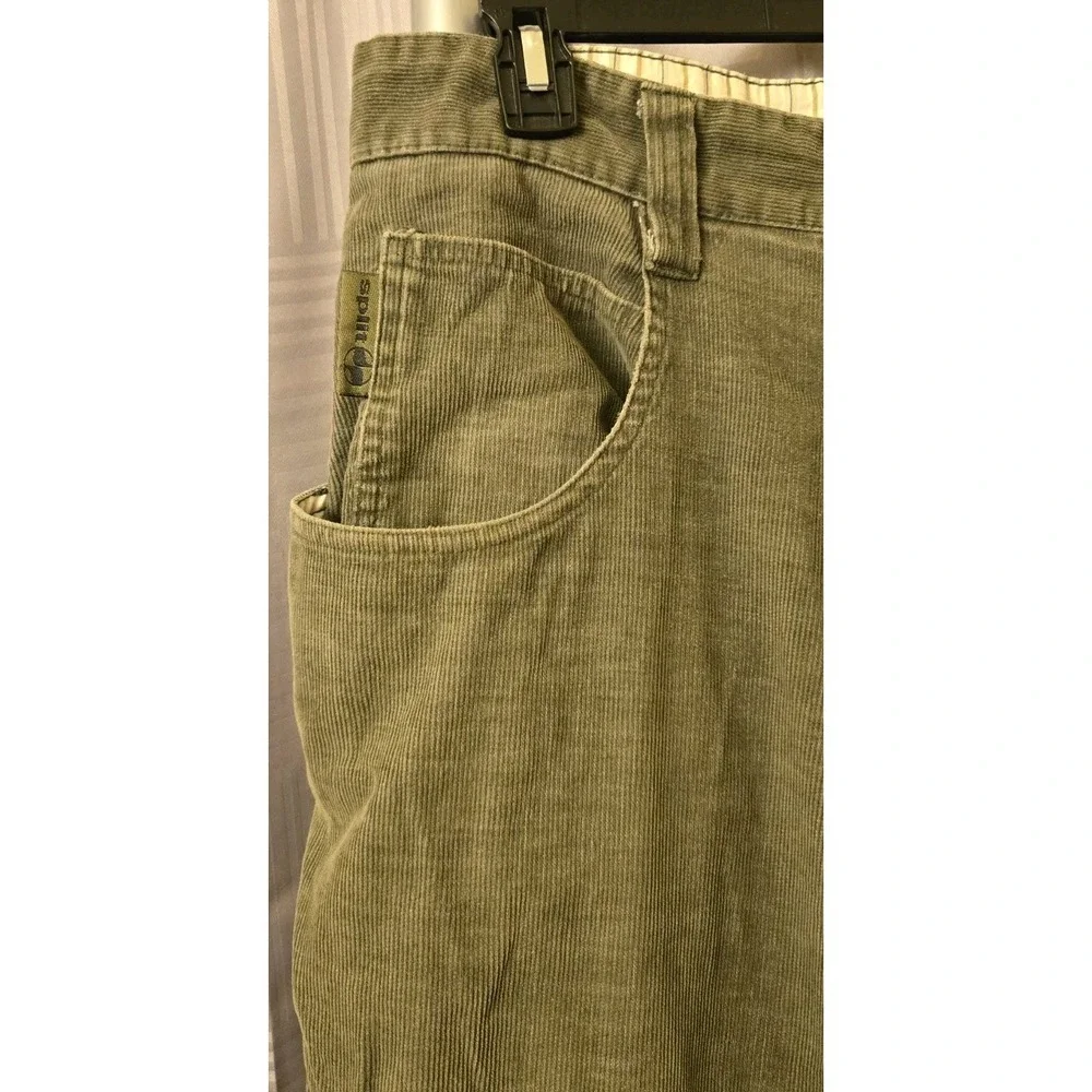 Vintage 1995 Split 500 Size 32 (32x30) 100% Cotton Green Corduroy Pants USA‎